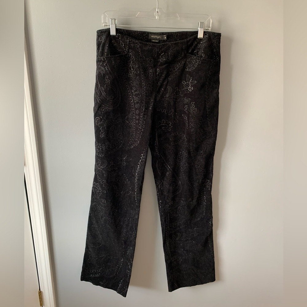 Black Womyn Floral Pants
